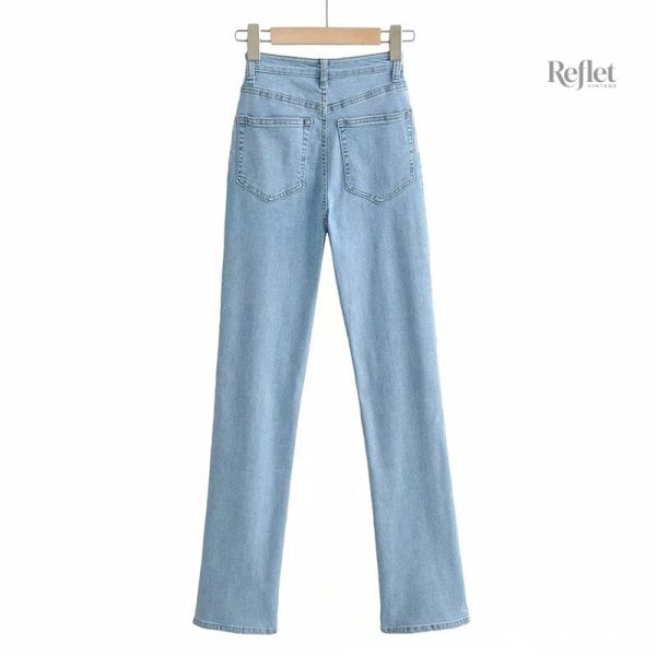 Pantalon en denim femme au style rétro