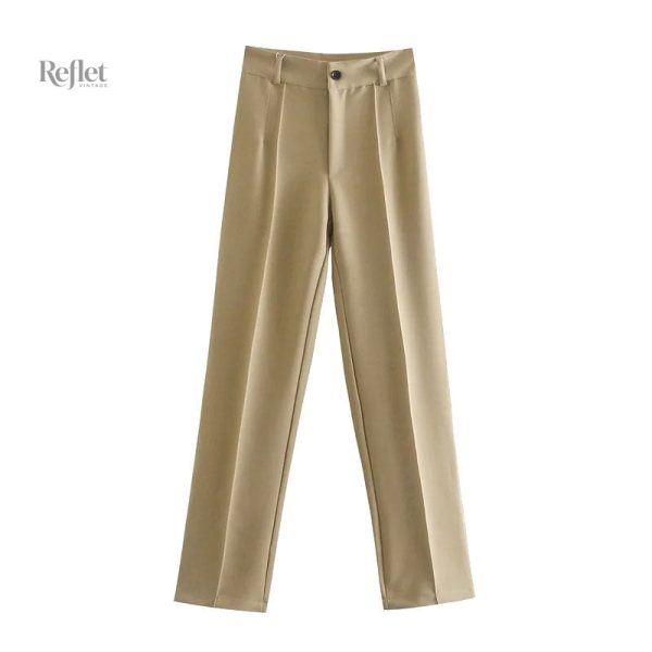 Pantalon taille haute vintage pour femme