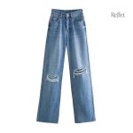 Pantalon jean vintage destroy pour femme