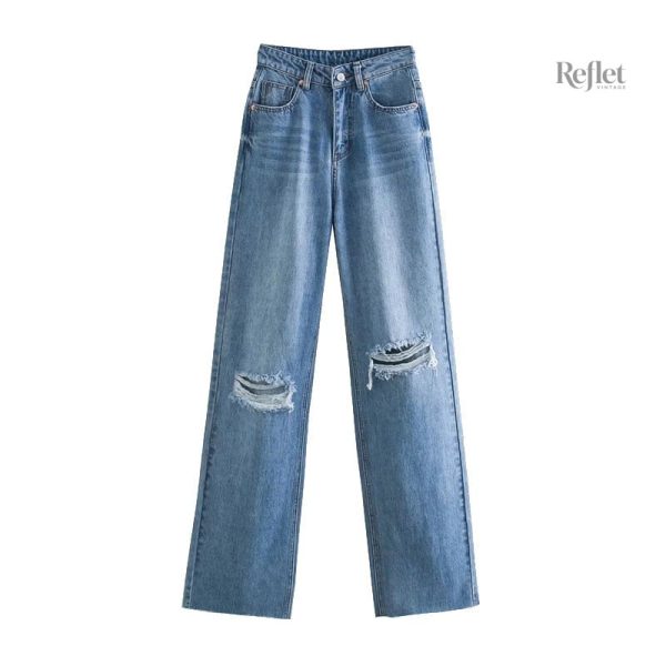 pantalon-jean-destroy-vintage-femme-1 Pantalon jean vintage destroy pour femme