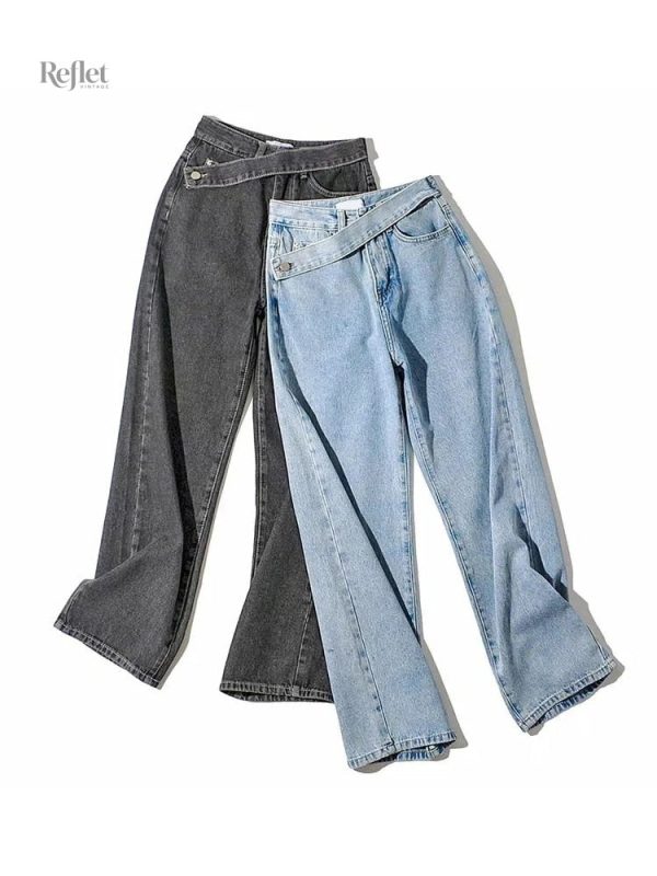 Jean vintage noir pour femme, style rétro intemporel