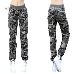 Pantalon militaire vintage femme en style décontracté