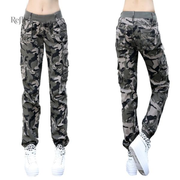 Pantalon militaire vintage femme en style décontracté