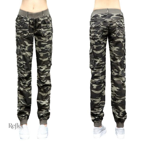 Pantalon femme avec finitions vintage et style robuste