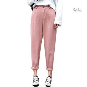 Pantalon rose vintage femme élégant et tendance