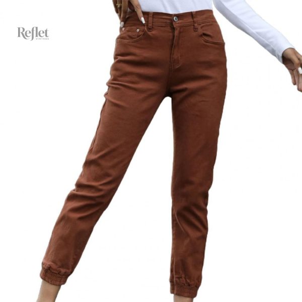 Pantalon à taille haute, look rétro pour femme