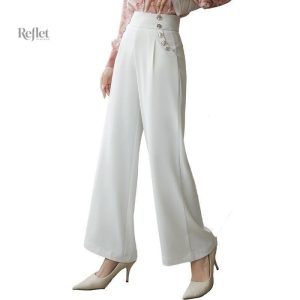 Pantalon taille haute vintage pour femme