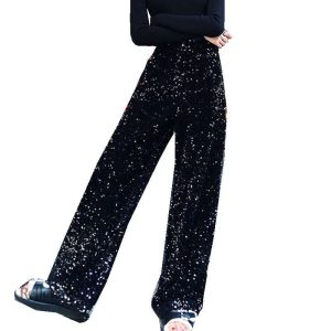 Pantalon taille haute vintage femme