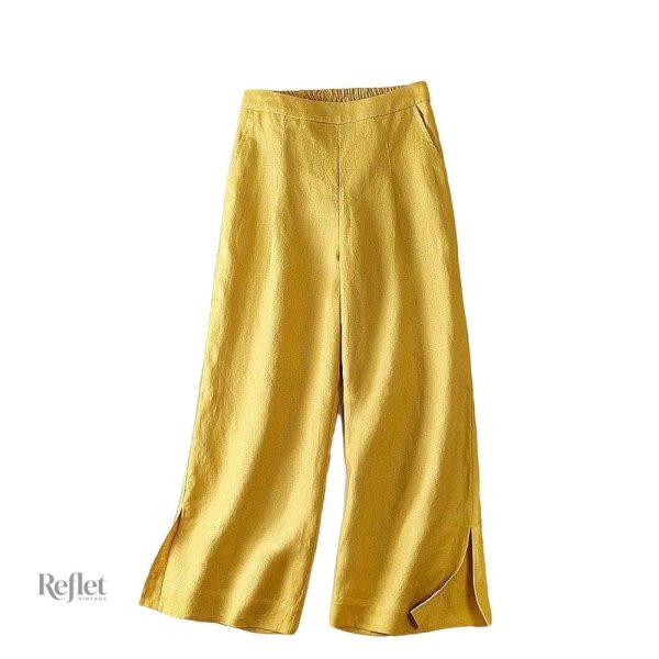 Pantalon femme blanc, allure vintage élégante