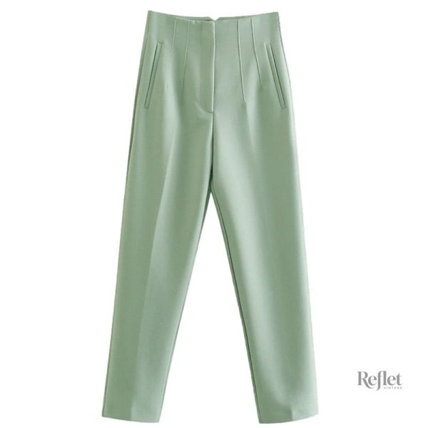Pantalon femme avec ceinture rétro