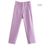Pantalon femme en coton vintage