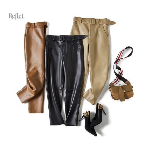 Pantalon ceinturé pour femme