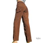 Pantalon décontracté kaki pour femme