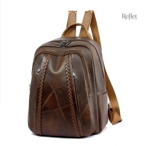 Sac à dos compact en cuir authentique