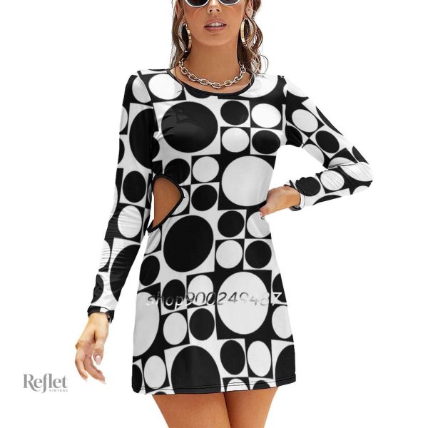 Robe noire courte, inspiration années 70