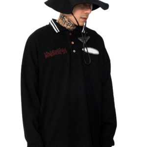 Polo Vintage à manches longues, style rétro pour homme