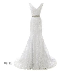 Modèle de robe de mariée princesse, coupe classique et romantique
