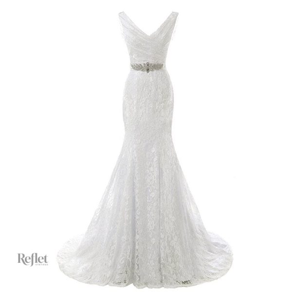 Modèle de robe de mariée princesse, coupe classique et romantique