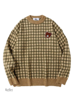 Pull Vintage à Carreaux pour Femme