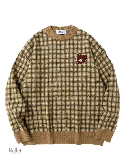 pull-a-carreaux-vintage-1 Pull Vintage à Carreaux pour Femme