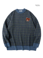 Pull à carreaux féminin, look vintage élégant