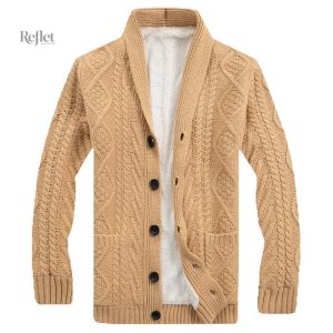 Pull oversize beige vintage pour homme