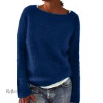 Pull Femme Vintage Bleu Marine Classique