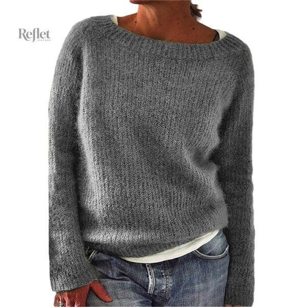 Pull Vintage Femme en couleur bleu marine élégante