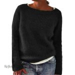 Sweater Vintage Bleu Marine pour femme tendance
