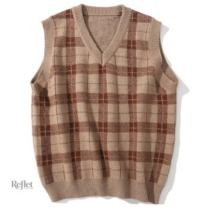 Pull sans manche homme au style vintage