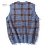 Veste pull vintage pour homme à carreaux