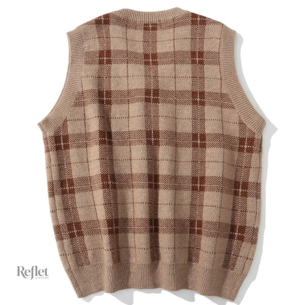 Pull vintage à motifs pour homme, sans manches
