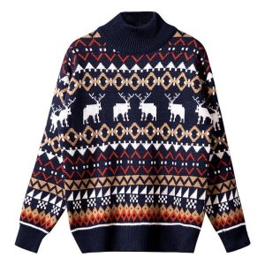 Pull vintage rembourré pour homme