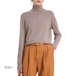 Pull col roulé femme en laine vintage