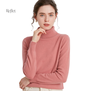 Pull col roulé élégant en laine pour femmes