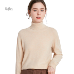 Pull femme col roulé en laine, style intemporel
