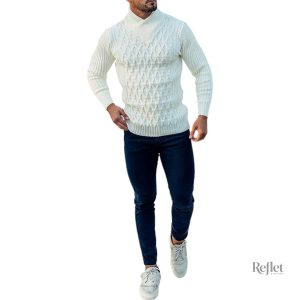Pull homme à col roulé vintage
