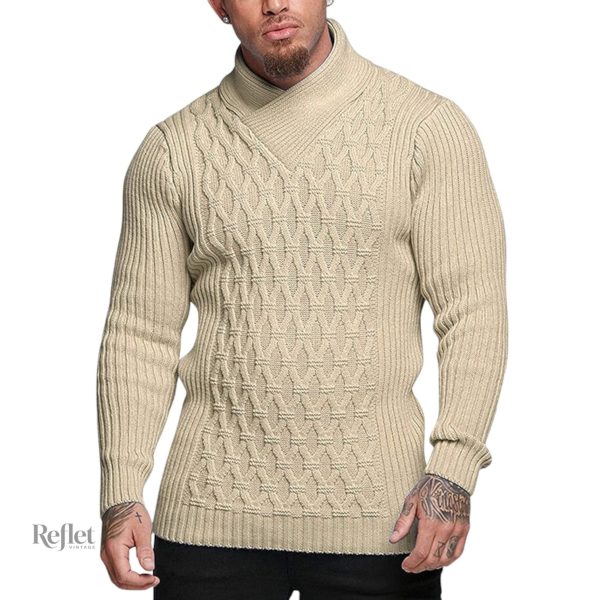 Pull rétro col roulé pour homme