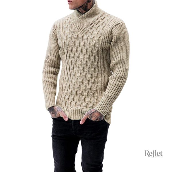 Pull vintage en maille pour homme