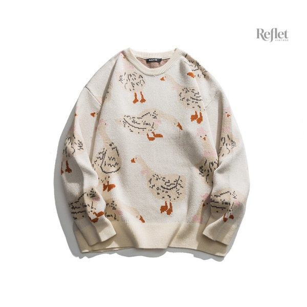 Pull vintage élégant en coton pour homme