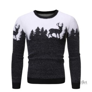 Pull vintage homme pour Noël avec motifs festifs