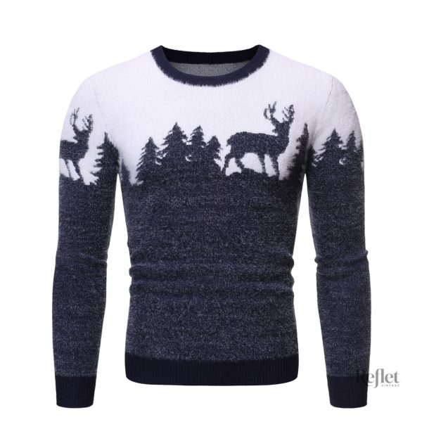 Pull vintage pour les fêtes, style homme décontracté