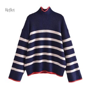 Pull de ski féminin avec design vintage et coloré