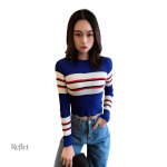 Sweater féminin style vintage avec rayures