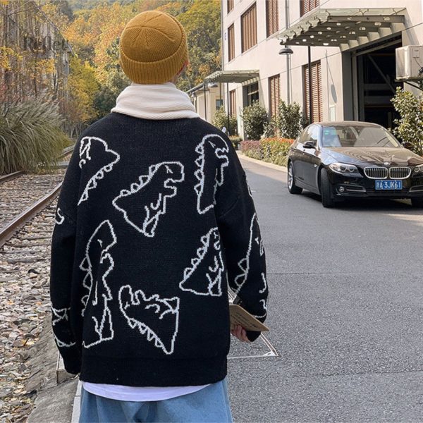 Pull classique avec design vintage de dinosaure