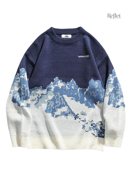 pull-en-laine-montagne-1 Pull vintage en laine pour homme, style montagne