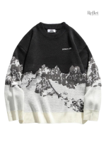 Pull en laine homme, coupe vintage, ambiance nature