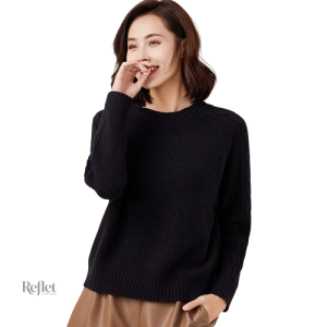 Pull vintage femme en mail avec motifs uniques