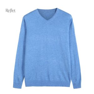 Pull en v vintage bleu marine pour homme