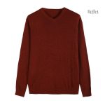 Pull en v bleu foncé, style décontracté